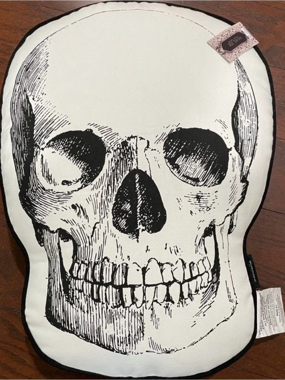 Rachel Zoe Black and White Skull Accent Pillow
